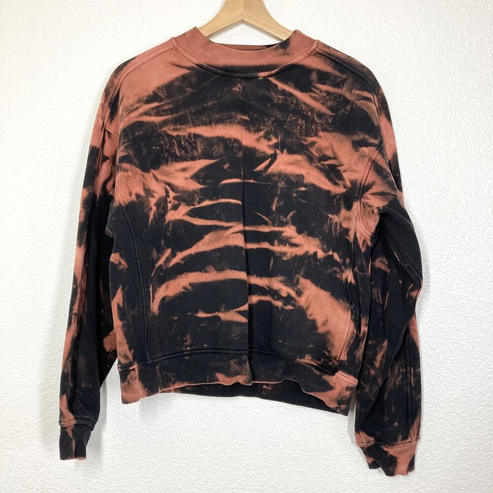 Lululemon Sweatshirt Womens 6 Scuba Crewneck Pullover Tie Dye Pockets